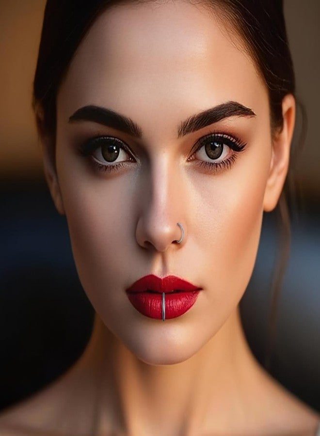 intera Stainless Steel 20G 18G Nose Rings Hoop and Nose Studs Sets Piercings Jewelry for Women and Men Hinged Clicker Segment Nose Rings Hoop Helix Cartilage Daith Tragus Sleeper Earrings - Image 4
